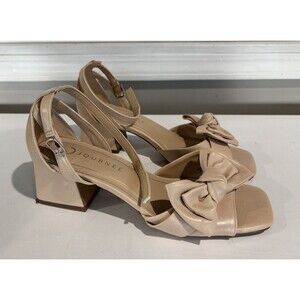 Journee Women's Zevi Medium Heeled Sandals, Blush PU 8.5